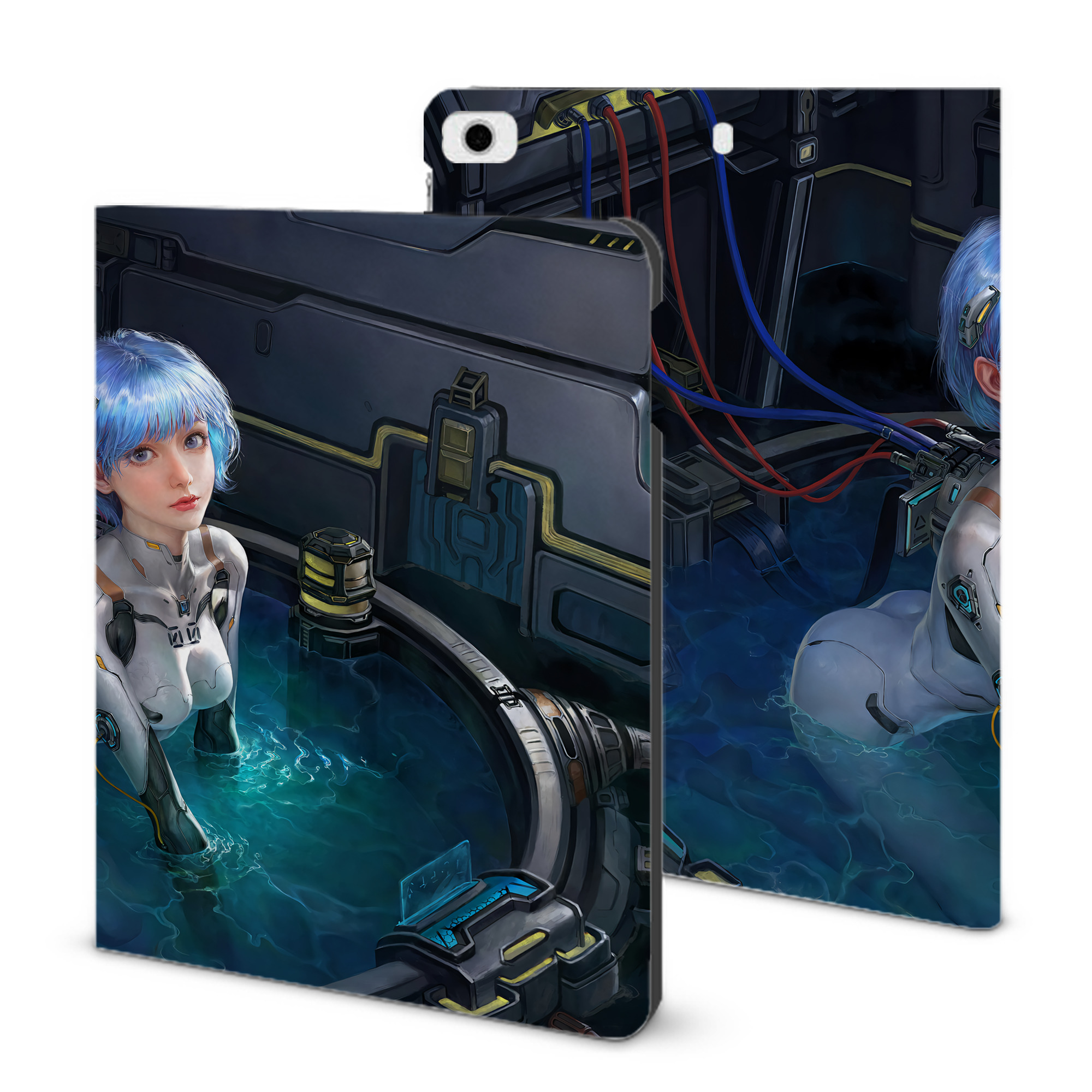 （画像用） EVA 新世紀エヴァンゲリオン IPad ケース ブック型 PUレザー TPU 耐衝撃 軽量 薄型 ペン収納なし 全面保護 IPad 各モデル対応